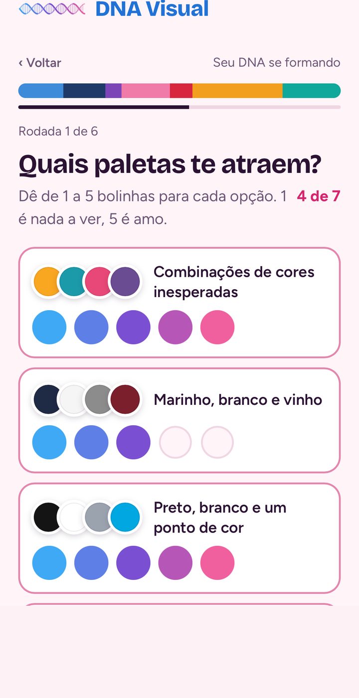 Rodada do teste: quais paletas te atraem, com notas de 1 a 5
